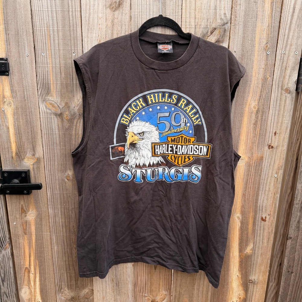 Vintage 1999 Harley-Davidson Black Hills Rally 59th Anniversary Tank Tee Size XL - Picture 1 of 8